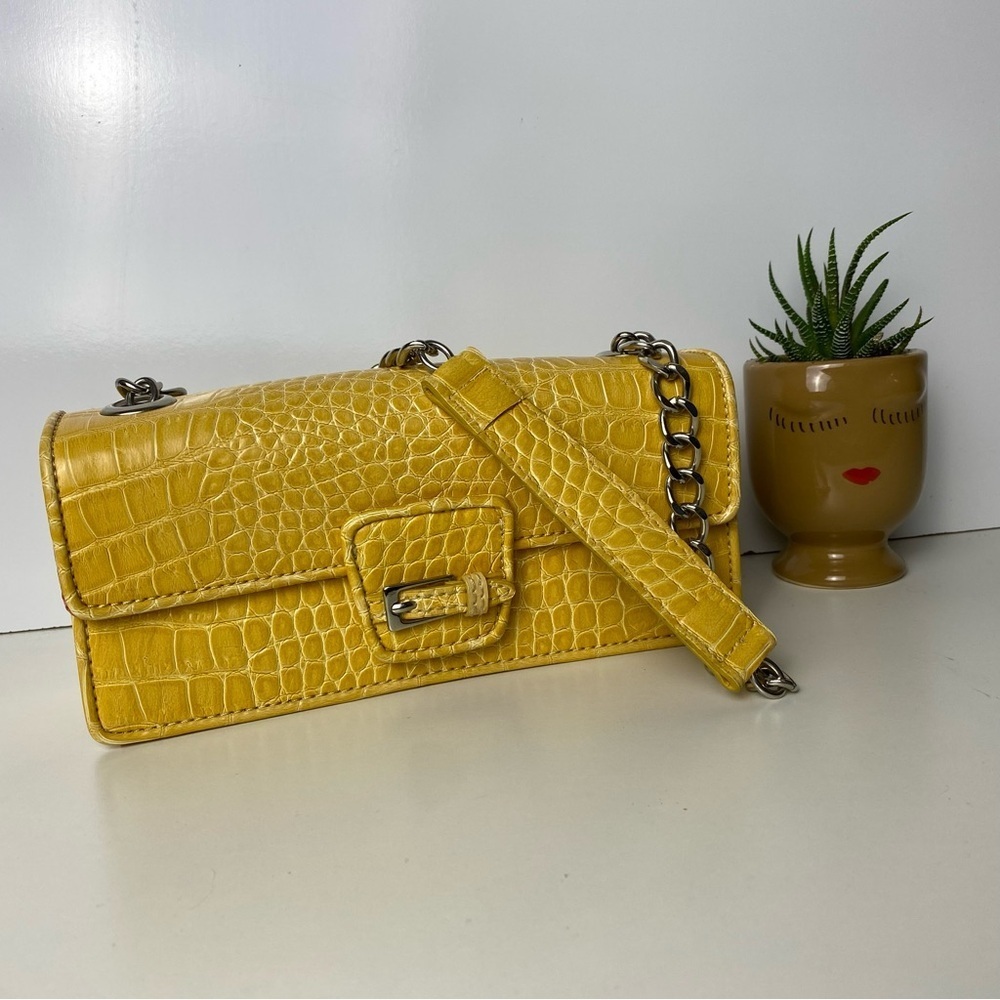 SALE. Liz Claiborne Yellow Crocodile-Embossed Women's Bag